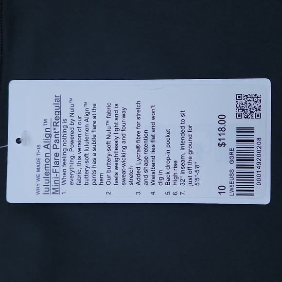 Nwt Lululemon Align Mini Flare Pant *Regular - Picture 10 of 10